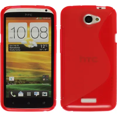 Produktbild von PhoneNatic Case kompatibel mit HTC One X - rot Silikon Hülle S-Style + 2 Schutzfolien