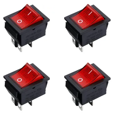 Productafbeelding van Set van 4 Gloeilamp Tuimelschakelaars - Vierpolig - 230 V