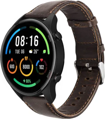 Produktbild von Strap-it Xiaomi Mi Watch Lederarmband (Dunkelbraun)