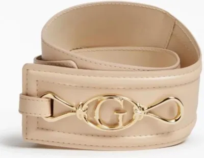 Zdjęcie produktu dla Guess damski pasek z logo Beżowy S - Stylowy akcent do Twojej garderoby