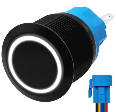 Produktbild von ProRide Metall-Drucktaster 22 mm 220 V ON/OFF mit weißer LED