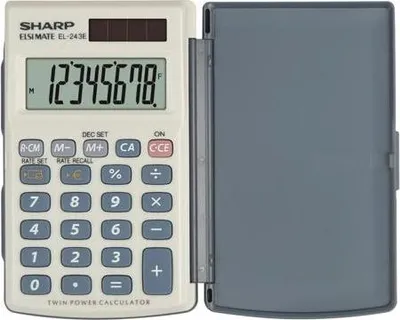 Immagine prodotto di Sharp EL-243E calcolatrice Tasca Calcolatrice di base Grigio, Bianco