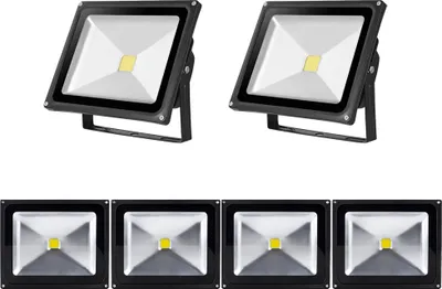 Produktbild von Greenmigo 6X 50W LED Lampe Fluter Scheinwerfer IP65 Kaltweiss Schwarz Aluminium Flutlicht Wasserdicht Strahler