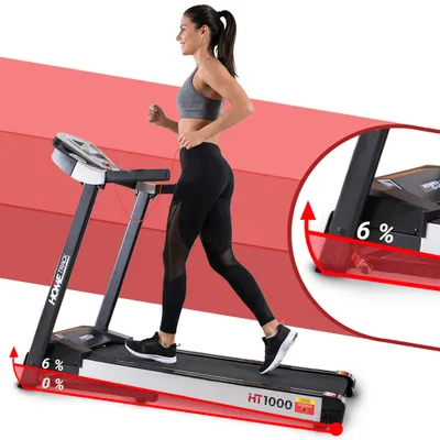 Zdjęcie produktu dla Bieżnia sportowa Miweba | Rower treningowy elektryczny - Sprzęt fitness - Składany - Wyświetlacz LCD - Uchwyt na tablet - Trenażer domowy do 16 km/h - Czarny