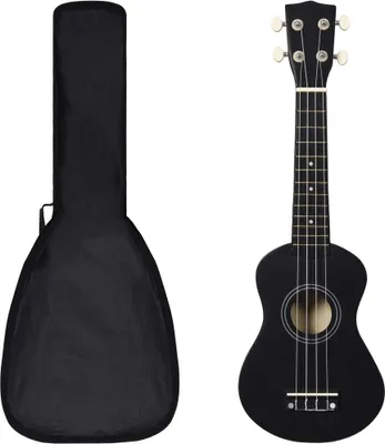 Zdjęcie produktu dla Ukulele sopranowe z pokrowcem, dla dzieci, czarne, 21"