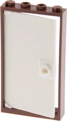 Produktbild von 1x Lego Tür Rahmen 1x4x6 rot braun Türblatt weiß Haus 4611164 60616 60596