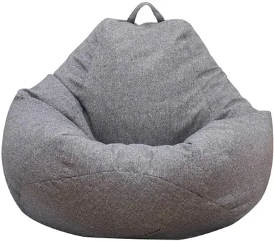 Obrázek produktu pro Klasický obal na sedací vak, obal na sedací vak, lehátko, pro dospělé i děti, bez výplně, bavlna, šedá, 80x90cm