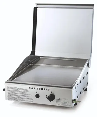 Immagine prodotto di Ompagrill Piastra Di Cottura A Gas Gpl Metano Plancha Single 4044/M Cover Acciaio Inox 40x43 Cm 3.7 Kw