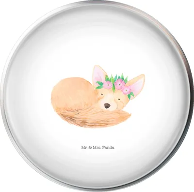 Produktbild von Mr. & Mrs. Panda Waschbecken Stöpsel Wüstenfuchs Blumen - Weiß - Geschenk, Afrika, Wüste, Ablaufstopfen, Glücklich, Ablaufgarnitur, Blumenkranz, waschbeckenstöpsel