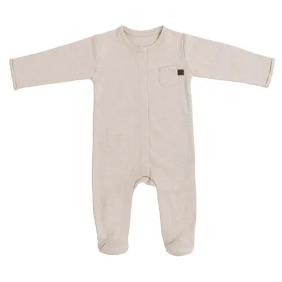 Produktbild von Baby´s Only Strampler mit Füßen Melange warm linen - 62 Beige