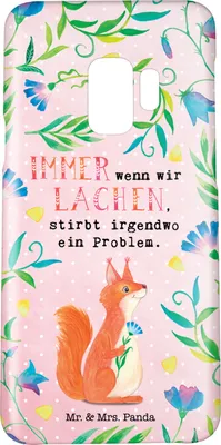 Produktbild von Mr. & Mrs. Panda Samsung Galaxy S9 Handyhülle Eichhörnchen im Blumenland - Gelb Pastell - Geschenk, Cover, Hülle, Handy Schutzhülle, Smartphone, Lustige Sprüche