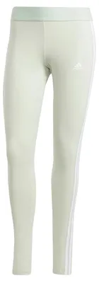 Productafbeelding van adidas dames leggings met 3 strepen, linnen groen, maat S, korte model