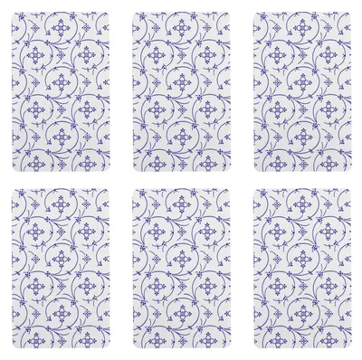 Produktbild von RICOLOR 12076 Frühstücksbrettchen Indisch Blau, HPL, 23,5x14,5cm, blau/weiß (6er Pack)