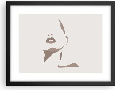 Produktbild von Gerahmtes Poster - Schwarzer Rahmen - Boho Frau Mund - 40x30 cm - Wand Bild - Wanddeko - Wandbilder - Kunstposter - Wandposter - Bilderrahmen - Bilder - Kunstdruck - Wanddekoration - P2BAA40x30-4759
