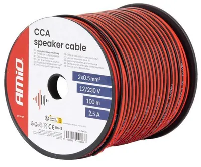 Imagen del producto de Cable eléctrico AMiO, modelo 04456, en rollo de 100 metros, empaquetado en blíster
