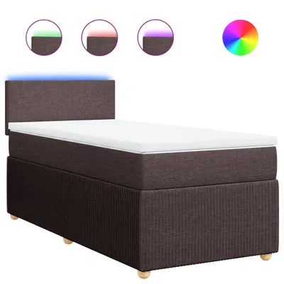Produktbild von Boxspringbett mit Matratze Dunkelbraun 80x200 cm Stoff