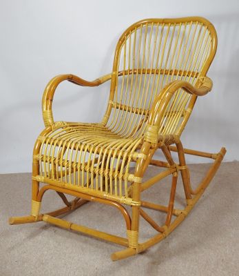 Rattani Rattan Schaukelstuhl Semanbo Rocking Chair honig