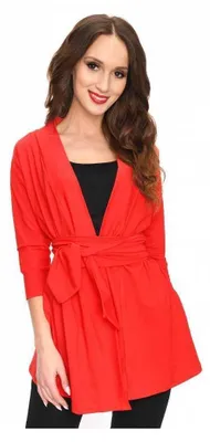 Produktbild von Damen Cardigan Sweater; Rot 2XL/3XL