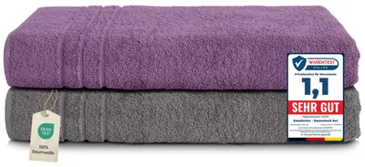 Produktbild von Komfortec 2er Saunahandtuch Set XXL 80x200 cm, 100% Baumwolle