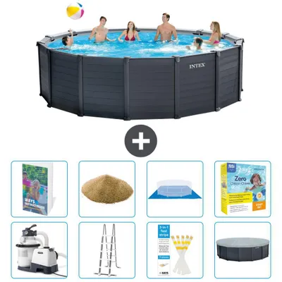 Produktbild von Graphite Panel Pool Rund - 478x124 cm - 9-teilig  S692