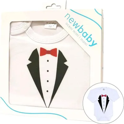 Produktbild von Body mit Druck New Baby Smoking - Geschenkpaket, Gr. 80 (9-12m)