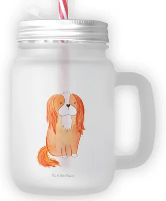 Produktbild von Mr. & Mrs. Panda Glas Hund Cavalier King Charles Spaniel - Transparent - Geschenk, Schlappohren, dessertglas, Mason Jar, Sprüche, Cockerspaniel, Cocktailglas, Spruch