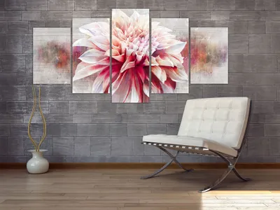 Produktbild von Akustikbild Blumen 200x100 cm 5-teilige Bilder Akustikschaum Hochleistungsschallabsorber Schallschutz Leinwand 5 tlg Wandbild Raumakustik Schalldämmung b-A-0303-b-n