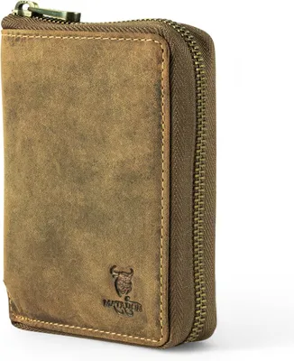 Produktbild von Herren Geldbörse Leder mit edler Geschenk Box,Elegantes Portemonnaie Herren mit RFID Blocker,Luxus Geldbörse mit Reißverschluss und Viele Kartenfächer