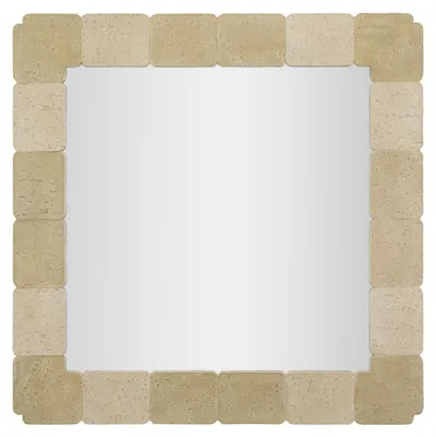 Obrázok produktu pre Zrkadlo na stenu, štvorcové, s efektom prírodného kameňa, 90x90 cm