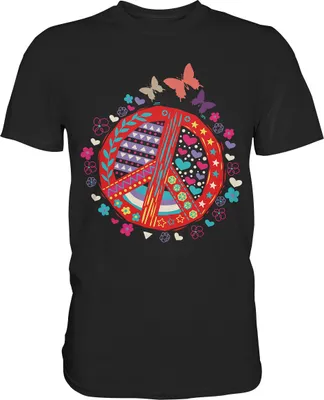 Produktbild von Peace Frauen Schmetterling T-Shirt – Black / XXL