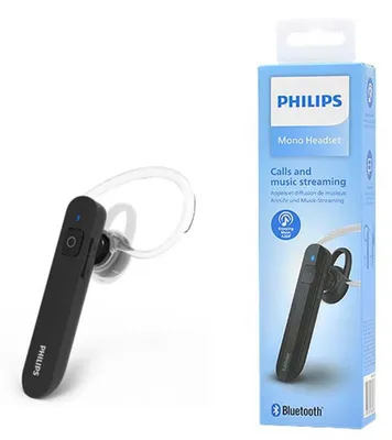 Immagine prodotto di Philips SHB1603/10 - Cuffie mono Bluetooth - Chiamate senza fili - Auricolari in gel morbido - Nero, 1,6 x 3,6 x 2,2 cm