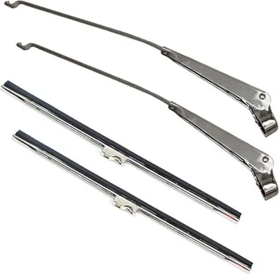 Produktbild von 2 Scheibenwischer + Wischerarme Wiper Blade Edelstahl Jeep CJ 76-86
