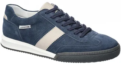 Produktbild von Mephisto Elyo Sneaker, Velours- / Glattleder kombi., blau / beige, Wechselfußbett 45