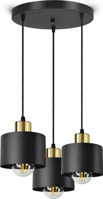 Produktbild von LUXOLAR - Led Pendelleuchte - 3 flammig Deckenleuchte Schwarz Gold E27 60W - Hängelampe wohnzimmer für Wohnzimmer, Küchen