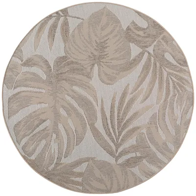 Productafbeelding van Desert Flo vloerkleed platgeweven rond Ø 200cm beige