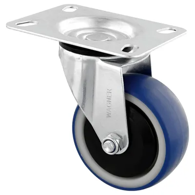 Produktbild von WAGNER Soft-Lenkrolle/Möbelrolle Ø 80 mm, Transportrolle mit Kugellager, Stahl verz., blau, Tragkraft 50 kg - 04168001