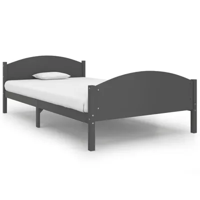 Immagine prodotto di vidaXL Letto in legno massiccio di pino grigio scuro 120x200 cm
