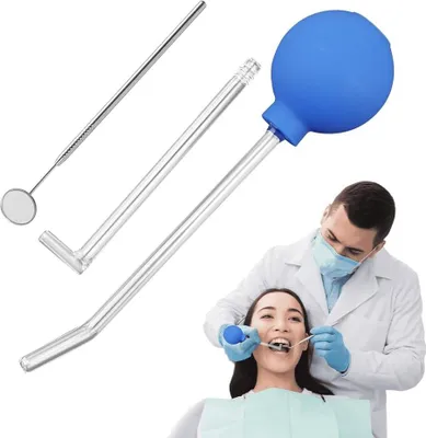 Produktbild von Amandelstein Entferner-Set - Amandelsteine entfernen - Zahnspiegel und Saugglas - Mundpflege - Frischer Atem