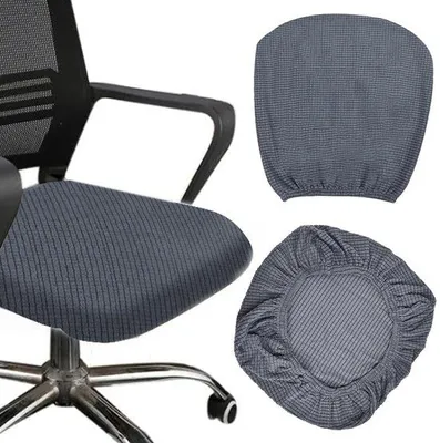 Obrázok produktu pre Uniqoos® elastické poťahy na stoličky z polyesteru, umývateľné, s elastickou úpravou, vhodné pre stoličky s rozmermi 38–50 cm, farba: sivá