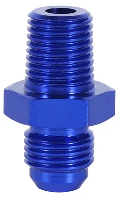 Imagen del producto de Adaptador recto de aluminio AN6 a NPT 1/4" para combustible y aceite, color azul, para automóvil