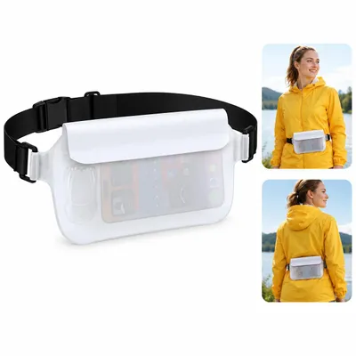 Produktbild von wasserdichte Bauchtasche IPX8 30m, Dry Bag mit Touchscreen, schwimmfähig, Dreifach-Reißverschluss, für Schwimmen, Strand & Wassersport