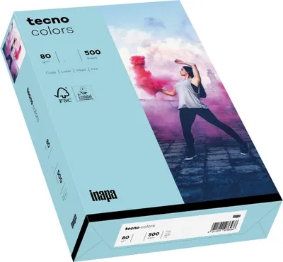 Produktbild von Multifunktionspapier tecno colors A3 80g/qm VE=5x500 Blatt mittelblau