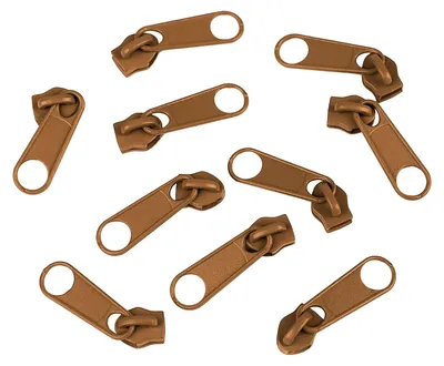 10 Reißverschluss Zipper für Endlosreißverschluss, 3mm, rehbraun