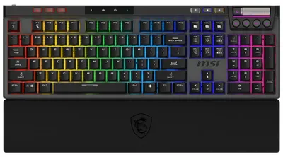 Productafbeelding van MSI STRIKE PRO Wireless Silent gaming toetsenbord - draadloos (2,4 GHz + Bluetooth) - mechanisch - RGB-verlichting - USB - met polssteun - toetsenbordindeling: CZ+SK