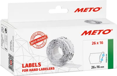 Produktbild von METO Etiketten für Preisauszeichner 26 x 16 mm weiß 6 Rollen à 1.000 Etiketten
