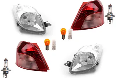 Produktbild von Johns, Scheinwerfer Heckleuchten Set Links Rechts passend für Toyota Yaris Leuchtmittel 811700D120 811300D120