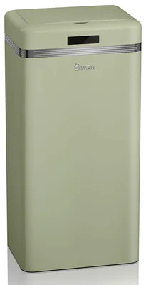 Obrázek produktu pro SWAN SWKA4500GNEW Retro odpadkový koš se senzorem automatického otevírání, kovový, 45 litrů, zelený vintage design