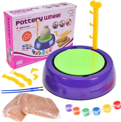Obrázok produktu pre Tg71197 Hrnčiarsky Kruh S Farbou Hliny Kreatívna Umelecká Súprava Diy Keramika