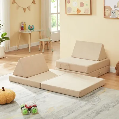 Immagine prodotto di Divano da gioco per bambini 'Norhulta' 5 pezzi in schiuma 120 x 66 x 46 cm Cord Beige