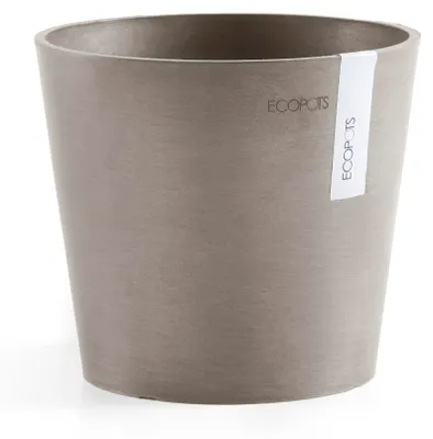 Produktbild von Übertopf Ecopots Amsterdam Mini Kunststoff Ø 17 cm H 14,7 cm taupe
